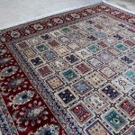 12x15 ft Large Turkmen Woven Bakhtiari Area rugs, hand made Pictorial flower Wool Rug Carpet, Four Seasonal Home Décor, Oversize dining room hall rug,