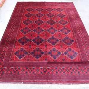 6x9 Afghan Bukhara Rug, Handmade Large Oriental Area Rugs, Afghan Red Blue 6x10 ft Pair rugs for bedroom, living room carpet, Soft Wool Rug.