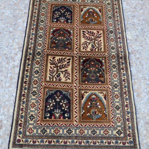 2x4 Bakhtiari Area rugs, Afghan Beige Flower Pictorial Small Accent rug, Living room Bedroom Home Decor Wall Rug, 3x4 Turkish Aesthtic Rug,